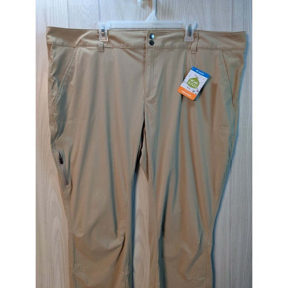 NEW Columbia Jambe Droite Hiking Pants Tan Khaki Women's Sz 24 W Omni Shield - Picture 2 of 11
